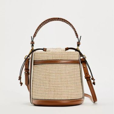 2024 cross border women's bags spring and summer fashion travel color matching shoulder handbag crossbody woven bucket bag_viptrois.com