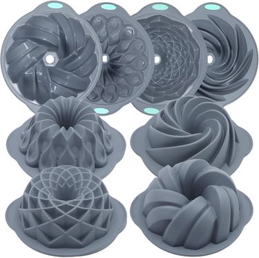 Tongjude 4 Pieces Silicone Fluted Cake Pans Cups Tube Baking Pan, Non-Stick Kitchen Oven Baking Pans, Silicone Molds For Homemade Cake Bread And Jello_voghion.com