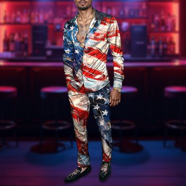 2025 Hot Selling Spring/Summer Men's Shirt Set Brand Printed Fashion Simple Long Sleeve Set Elegant Fashion_voghion.com