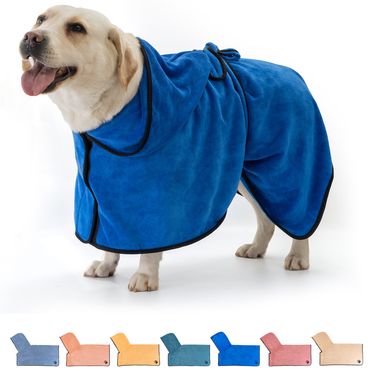 Pet bathrobe ultra-fine fiber absorbent quick drying bath towel dog paw dog clothing_voghion.com