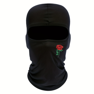 Rose Printed Balaclava Hat Windproof And Sun Resistant Ski Mask Suitable For Outdoor Cycling And Travel_voghion.com