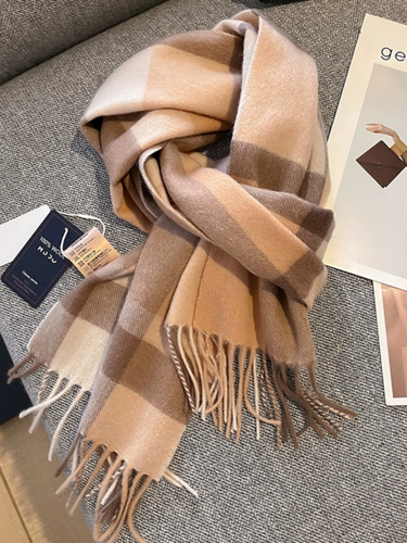 100% Australian wool plaid scarf Men's and women's winter student couple short knitted cashmere scarf_voghion.com