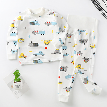 Mother & Kids Trousers Suit Pure Cotton Baby Clothes Long Sleeved Underwear High Waist Clothing_voghion.com