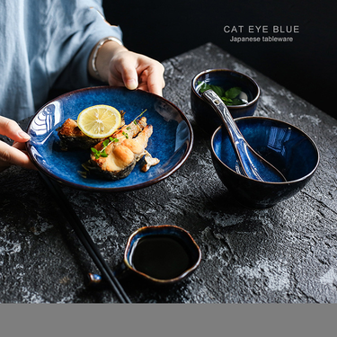 Hotel Restaurant Ceramic Tableware Table Setting Household Bowl And Dish Set Hotel Club Tableware Four Or Five Piece Set Kiln Change Technology_voghion.com