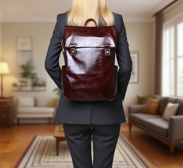 Vintage Genuine Leather Backpack For Women | 15" Laptop Bag | Cowhide Daypack | Stylish Business Travel Work Backpack_voghion.com