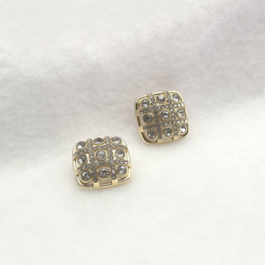 6-10pcsSmall Size Light Gold Button, Set With Diamonds, Suitable For Shirts, Coats, Trousers._voghion.com