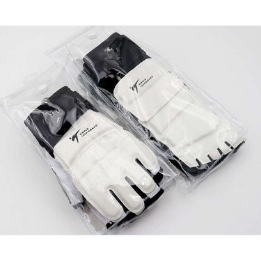 White Boxing Taekwondo Thick Foot Cover Gloves Half Finger Bracelet For Children And Elementary School Students Training_voghion.com