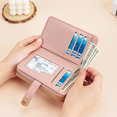 Purse Wallet Clutch Bag Women's Purse Zipper Coin Purse Lychee Print Multi-function Money Clip Large Capacity Card Bag For Women_voghion.com