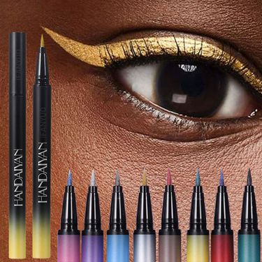 Diamond Shiny Eye Liner Eyeshadow Waterproof Quick-dry Silver Gold Metellic Pearlescent Liquid Eyeliner Silkworm Brighten Makeup_voghion.com