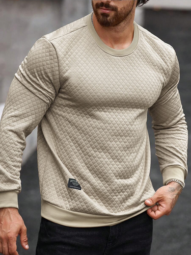 Men's Premium Slim Fit Waffle Texture Dress Shirt - Breathable & Wrinkle-Resistant Business Casual Essential_voghion.com
