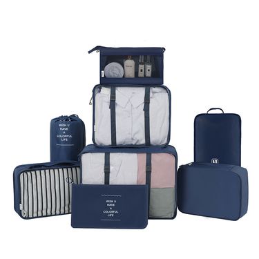 Travel Storage Bag Eight-piece Suitcase Clothes Travel Shoes Underwear Storage Bag 8-piece Set (extra Large, Large, Medium, Small)_voghion.com