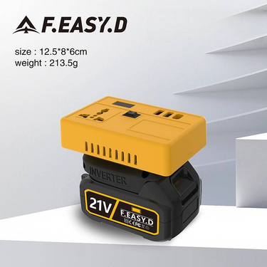 Portable 21V To 220V Power Inverter With Fast Charging, Universal AC Outlet For Phones & Small Appliances – Compact & Lightweight For Outdoor Use_voghion.com