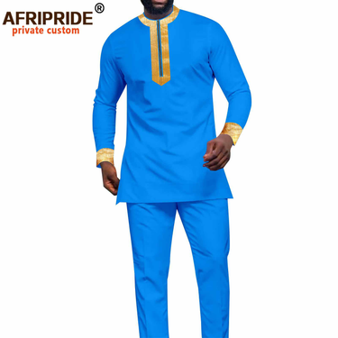 Men's clothing African men slim two piece set_voghion.com