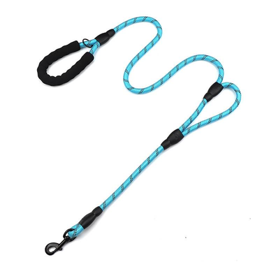 Double Handle Dog Leash Nylon Reflective Rope For Control Safety Training_voghion.com
