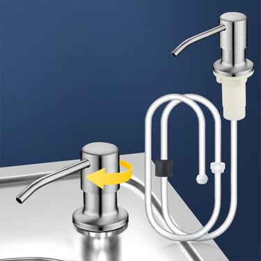 304 Stainless Steel Extended Soap Dispenser Kitchen Sink Extension Tube Dishwashing Liquid Press Dispenser_voghion.com