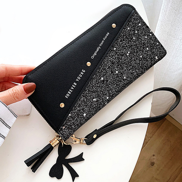 New Women Wallets Lady Purses Wristlet Handbags Coin Purse Zipper Long Clutch Wallet Card Holder Burse Bags Billfold Dropshiping_voghion.com