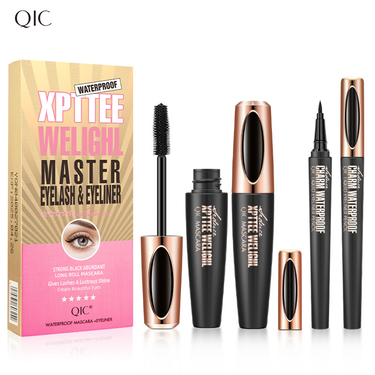 QIC 4D Eyelash Curler 2in1 Waterproof Eyeliner Set Beauty_voghion.com