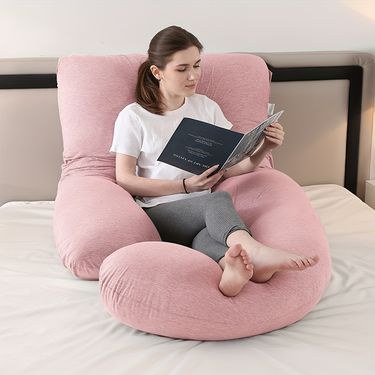 62-Inch U-Shape Pregnancy Maternity Pillow For Full Body Support – Lightweight & Medium Soft, Ergonomic Design For Enhanced Sleep & Comfort_voghion.com