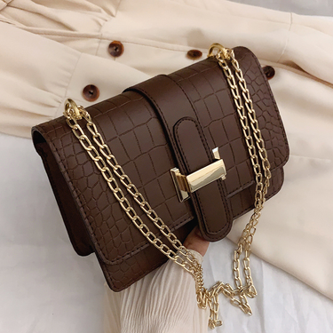 Women's single shoulder bag stone pattern oblique arm women's bag 2023 spring new embossed solid color square bag_voghion.com