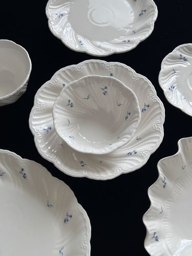 Blue Flower Ceramic Tableware Oval Plate 2025 Fall/Winter New_voghion.com