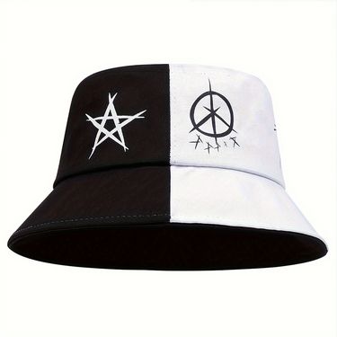 Hot Sale Fashion hip hop Two color ing bucket hat Women Men Panama Eyes Graffiti Printed Fisherman outdoor Fishing Sun Hat_voghion.com