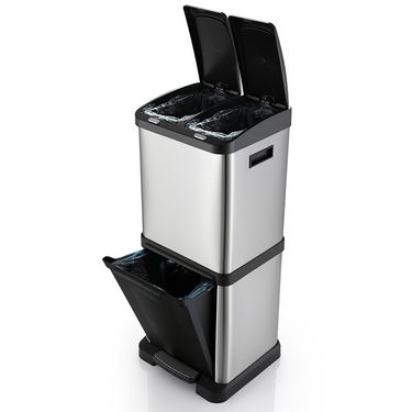 Stainless Steel Step Trash Can – 32L/34L Large Capacity Kitchen Bin With Silent Pedal – Odor-Proof & Easy Clean – Ideal For Home Use_voghion.com