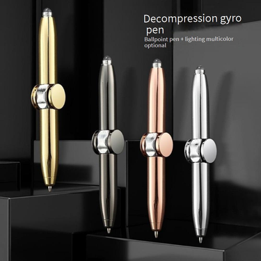 Gyro Pen Multifunctional Rotating Luminous Decompression LED Light Flash Metal Creative Decompression Fingertip Gyro Pen_voghion.com