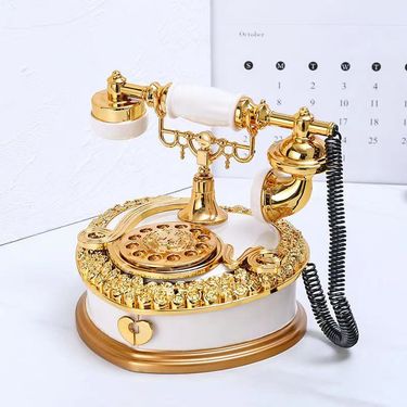 Light Luxury Classical Style Creative Dial Vintage Telephone Music Box Music Box Home Wine Cabinet Entrance Ornaments Gift_voghion.com
