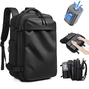 Men Travel Vacuum Compression Laptop 17 Inch Extended Large Capacity School Backpack Hiking Business Backpack 250728_voghion.com