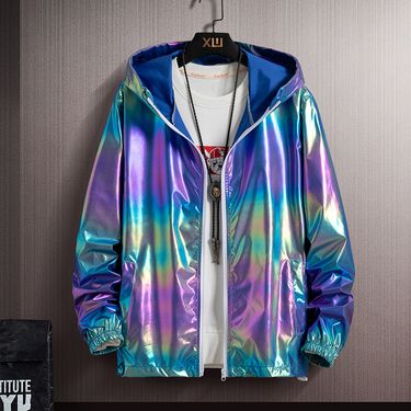 Men's Clothing for men and women in summer ins reflective shiny surface handsome couple 2024 new colorful sun protection clothing_voghion.com