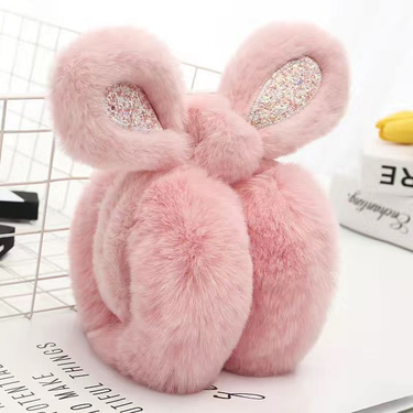 Autumn and winter ear muffs Warm folding ear bag plush adult ear warm ear cover female cute imitation rabbit hair thickened_voghion.com