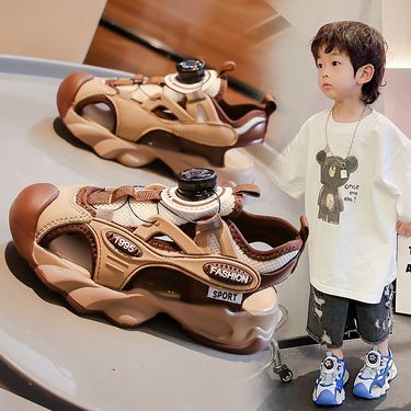 Kids' Shoes Boys' Baotou Sandals Summer New Sports Beach Shoes For Middle And Large Children Boys Soft Bottom Non Slip Children's Sandals_voghion.com