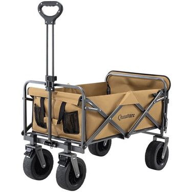 Qunature 150KG Folding Cart Foldable Camping Trolley Camping Cart Handcart 180L_voghion.com