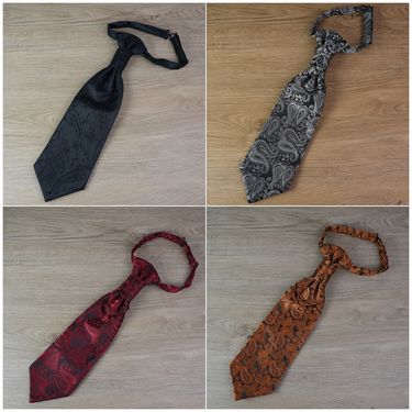 Tuxedo Suit Banquet Hong Kong Knot Men's Scarf Evening Party Wedding Photo Shoot Wide Tie Pure White Black_voghion.com