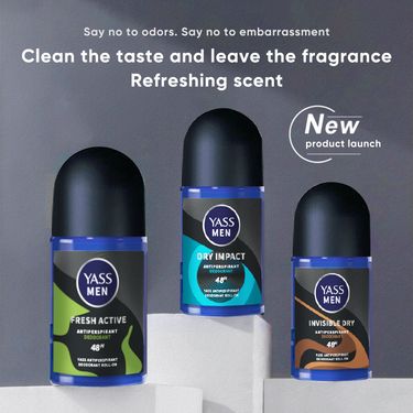 English YASS men's roll on body spray lasting fragrance antiperspirant dry portable fragrance_voghion.com