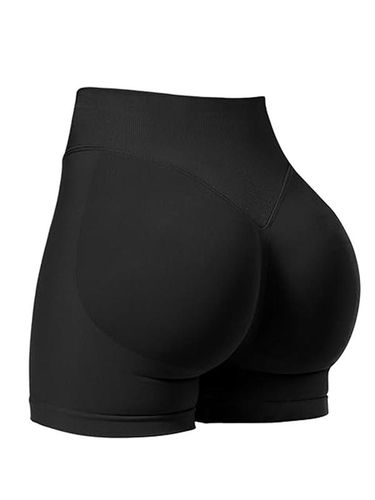 Women's Solid High Waist Sports Shorts, Breathable Comfortable High Stretch Skinny Shorts, Gym Shorts, Ladies Sportswear For Indoor Outdoor Wear_voghion.com
