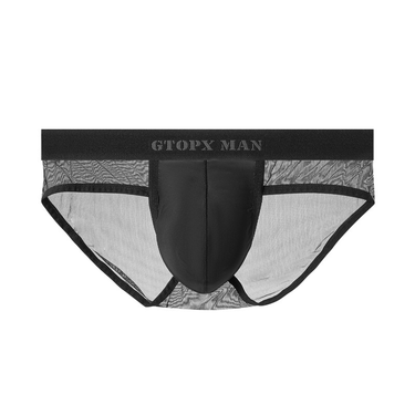 Men's clothing Men's ice silk translucent thin mesh single U raised bag low waist breathable sports sexy briefs underwear_voghion.com