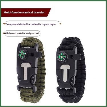 New high decibel whistle bracelet, outdoor tactical multifunctional flint survival bracelet_voghion.com