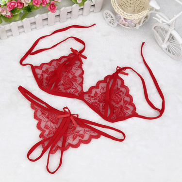 Sexy Sex Lace Hollow Out Underwear Sleepwear G-string Bra Suit Femme Lingerie Set Pamas Erotic Clothing_voghion.com