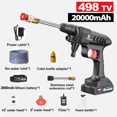 20000/30000mAh Wireless High Pressure Car Wash Washer Gun 60Bar Foam Generator Electric Water Gun Spray Cleaning Auto Device_voghion.com
