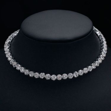 Fashionable Hot selling Full Bridal Jewelry Elegant Shining Water Diamond Single Row Necklace 5425 for Women_voghion.com