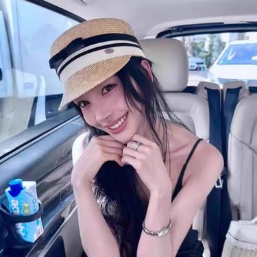 bow Ladies Summer Straw Sunscreen Flat Riding Hat 2025 New_voghion.com