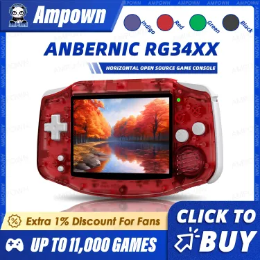 ANBERNIC RG34XX Retro Handheld Console 3.4''IPS Screen Linux System HDMI Output Classic Remake Game Player Sentimental_voghion.com