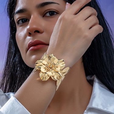 Round flower women's bracelet French personalized leaf hand jewelry_ipsvogv.com