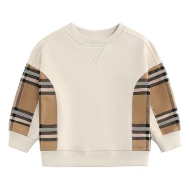 Children's Spring Autumn New 2025 British Style Boys And Girls Baby Plaid Long Sleeve Pullover Terry Cotton Sports_voghion.com