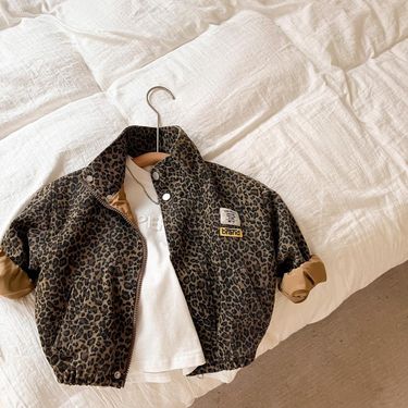 Children's leopard print jacket for spring and autumn, outerwear Korean version girls' baby boys' jacket, new style_voghion.com