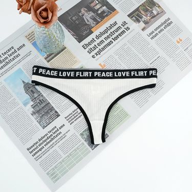 Women's clothing sexy temptation triangle underwear low waist fashion letter shoulder strap sexy crotch ladies underwear_voghion.com