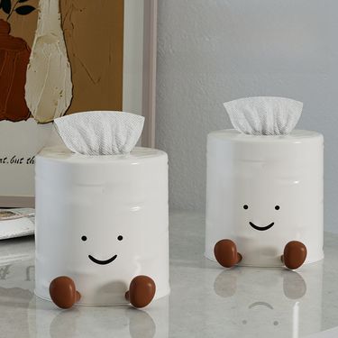 Home Use Cute Smiling Face Fun Toilet Paper Box Tissue Holder High Aesthetic Value Batoom Living Room Decor Storage_voghion.com