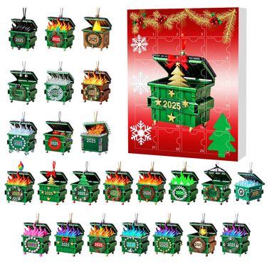 Dumpster Fire Blind Box, Box On Fire, Acrylic Christmas Tree Ornament_voghion.com