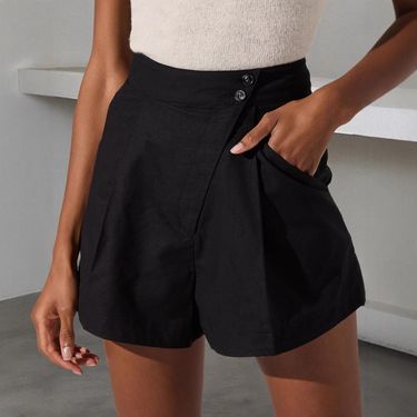 2025s Women's High-Waisted Slimming Casual Shorts With Breathable Pocket And Wide Legs_voghion.com